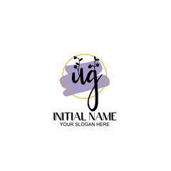 Initial letter UG beauty handwriting logo vector