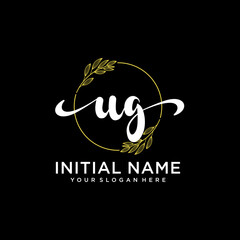U Initial handwriting logo vector. Hand lettering for designs.
