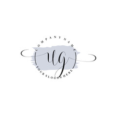 UG Initial handwriting logo vector. Hand lettering for designs.