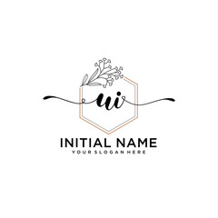 Initial letter UI beauty handwriting logo vector