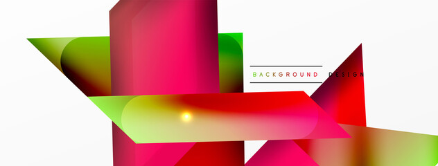 Abstract background. Simple color geometric shapes composition with 3d effect, lights and shadows. Vector Illustration For Wallpaper, Banner, Background, Card, Book Illustration, landing page