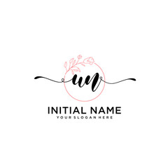 Initial letter UN beauty handwriting logo vector