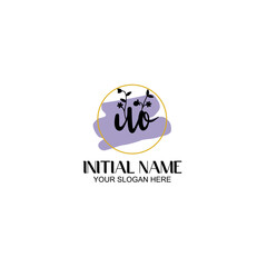 Initial letter UO beauty handwriting logo vector