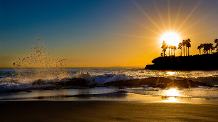 Shaws Cove, Laguna Beach at Sunset © Virginia