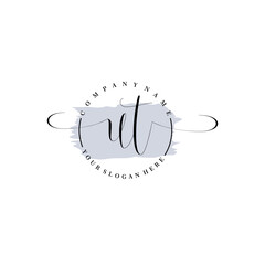 UT Initial handwriting logo vector. Hand lettering for designs.