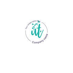 Initial letter UT beauty handwriting logo vector