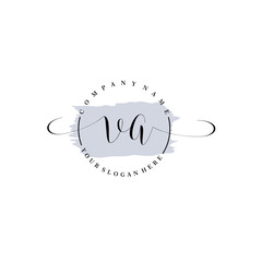 VA Initial handwriting logo vector. Hand lettering for designs.