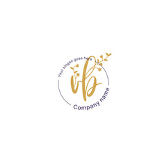 Initial letter VB beauty handwriting logo vector