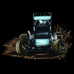 dirt race isolated on black background for poster, t-shirt print, business element, social media content, blog, sticker, vlog, and card. vector illustration. © wendy