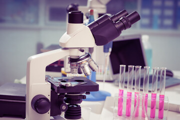 Scientific microscope in the laboratory of forensics