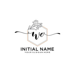 Initial letter WC beauty handwriting logo vector