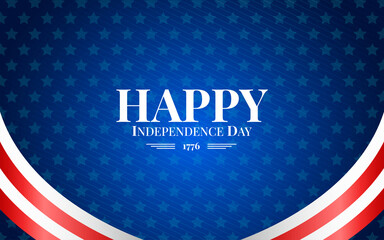 4th of July with USA flag, Independence Day Banner Vector illustration.
