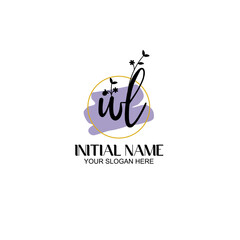 WL Initial handwriting logo vector. Hand lettering for designs.