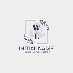 WL Initial handwriting logo vector. Hand lettering for designs.