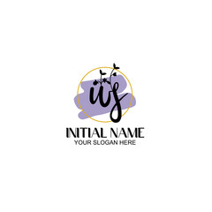 Initial letter WS beauty handwriting logo vector