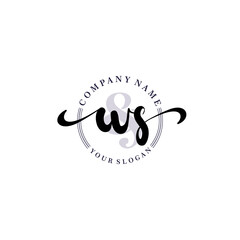 WS Initial handwriting logo vector. Hand lettering for designs.