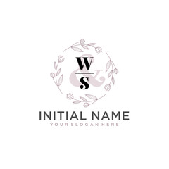 Initial letter WS beauty handwriting logo vector