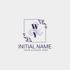 Initial letter WY beauty handwriting logo vector