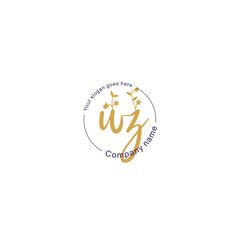 Initial letter WZ beauty handwriting logo vector