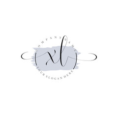 XL Initial handwriting logo vector. Hand lettering for designs.