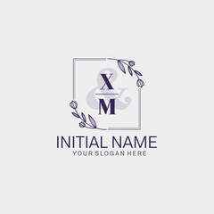 Initial letter XM beauty handwriting logo vector
