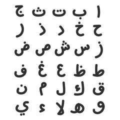 set of arabic alphabet vector