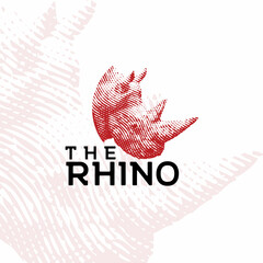 vintage retro head rhinoceros logo with scratching style © Fasy.fast