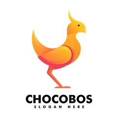 Vector Logo Illustration Chocobos Gradient Colorful Style.