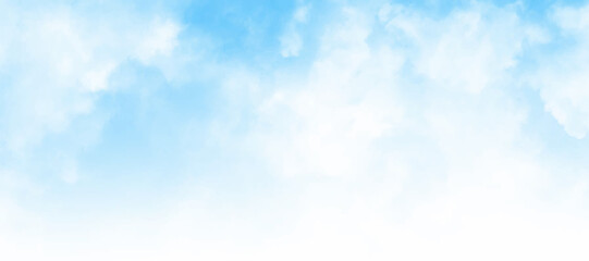 Naklejka na ściany i meble Sky clouds, sky with clouds and sun. Beautiful white cloud on blue sky background