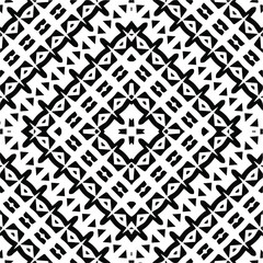 Abstract geometric seamless pattern.  Black and white vector background. monochrome mandala.