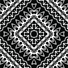 
Abstract geometric seamless pattern.  Black and white vector background. monochrome mandala.