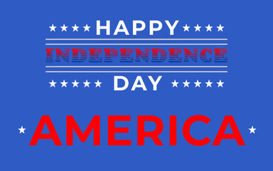 4th of July Background. Happy Independence Day 4th OF JULY. Lettering background with stars Illustration. Happy USA Independence Day Fourth of July background.