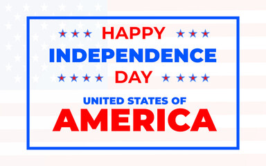 4th of July Background. Happy Independence Day 4th OF JULY. Lettering background with star Illustration. Happy USA Independence Day Fourth of July background.