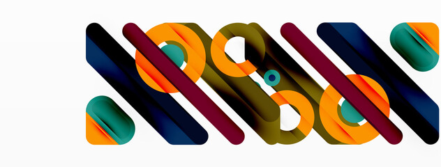 Creative geometric wallpaper. Minimal lines and circles background