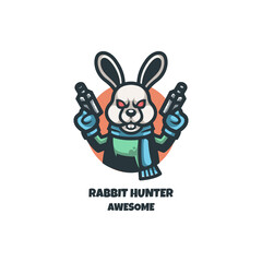 Illustration vector graphic of Rabbit Hunter Logo