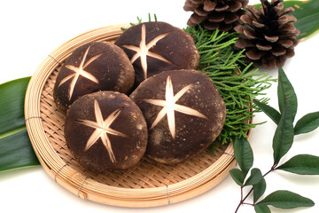 Shiitake mushuroom on white background (Called Shiitake in Japan)
