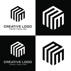 Creative letter mm logo design vektor