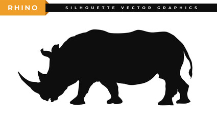 Hippo silhouette illustration. Rhino silhouette vector. Rhinoceros logo design. Symbols of wild animals, world rhino day icon. © SilhouetteGuru