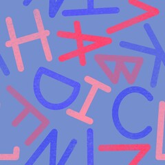 School seamless alphabet pattern for fabrics and textiles and packaging and kids and wrapping paper