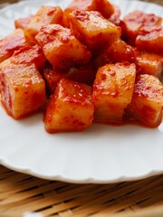 한국의 전통음식 신선한 무 김치, 깍두기