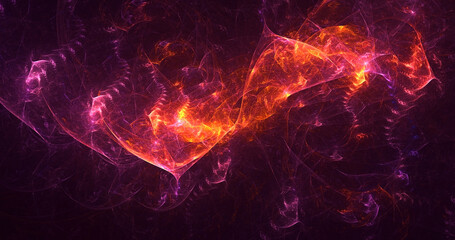 3D rendering abstract multicolor fractal light background