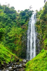 View of Materuni waterfall on the foot of the Kilimanjaro mountain in Tanzania