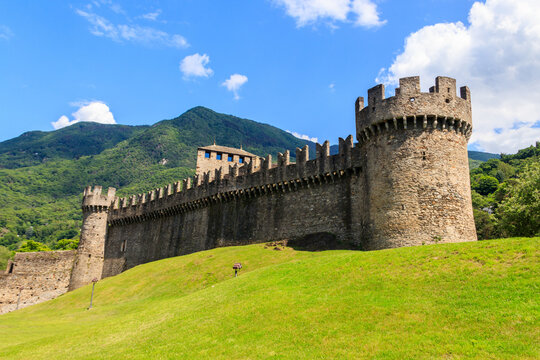 Montebello Castle in Bellinzona, Switzerland. UNESCO World Heritage Site