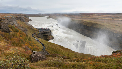 Gullfoss waterfall in Autumn