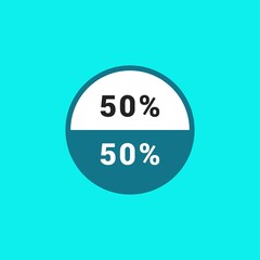  statistics percentage pie chart vector icon illustration sign