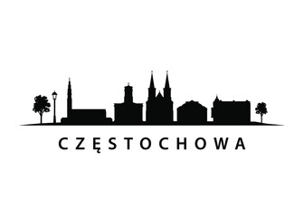 Częstochowa City Skyline, Urban Landscape in Poland, Architecture of Eastern Europe - obrazy, fototapety, plakaty