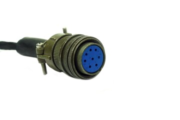 An side veiw of the 8 Pin Female Circular Connector Socket Plug Equipmen on white backgrounds.