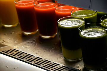 glass of juice and vegetables