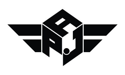 APJ three letter gaming logo in polygon cube shape logo design vector template. wordmark logo | emblem logo | monogram logo | initial letter logo | sports logo | minimalist logo | typography logo |