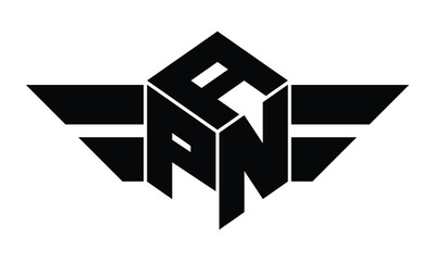 APN three letter gaming logo in polygon cube shape logo design vector template. wordmark logo | emblem logo | monogram logo | initial letter logo | sports logo | minimalist logo | typography logo |